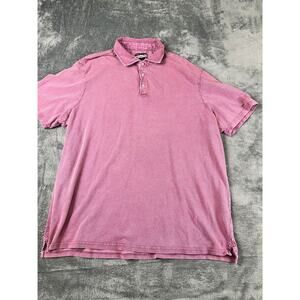 johnnie-O Hangin’ Out Polo Shirt 2XL Washed Mauve Pink Casual Golf Style good